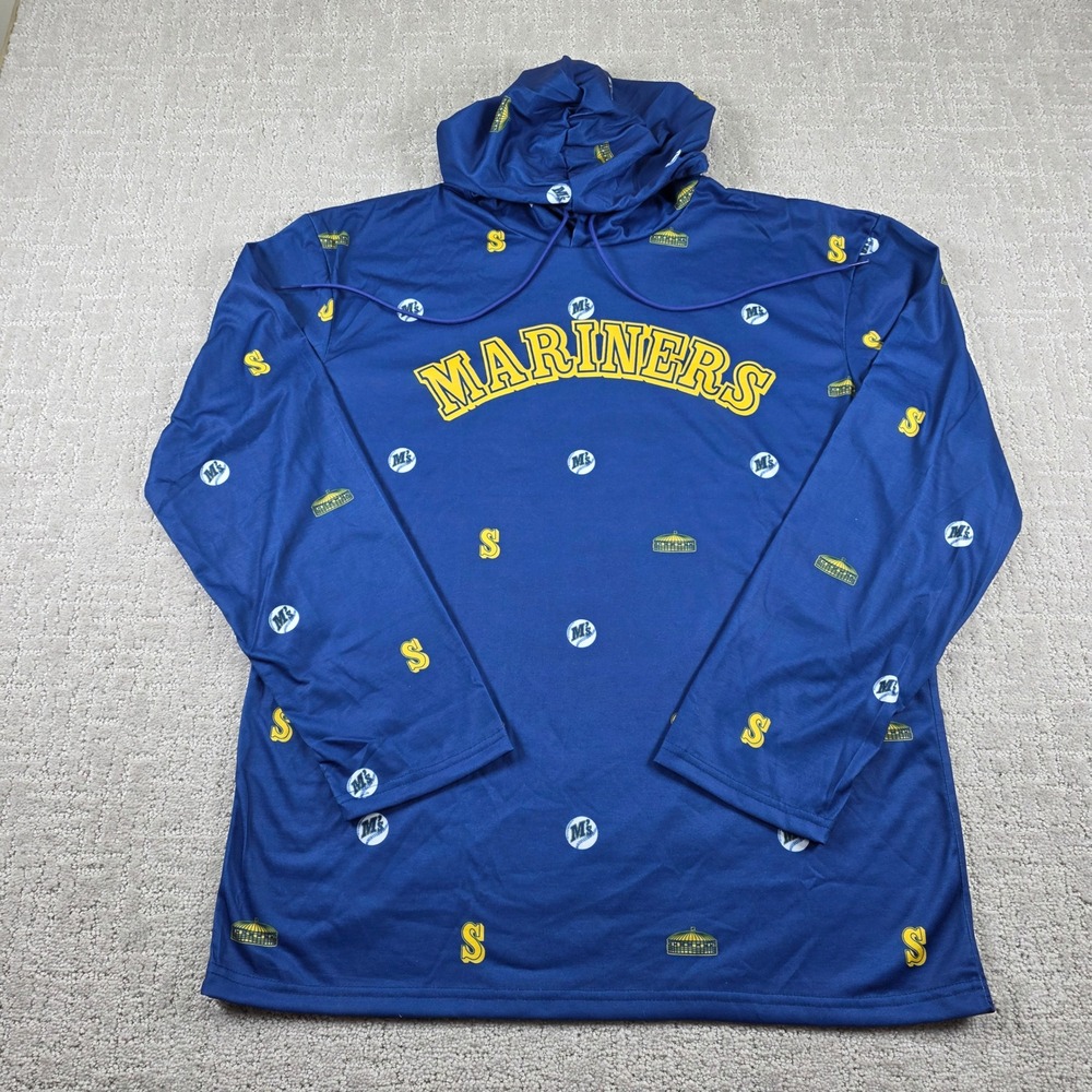Seattle Mariners Blue All Over Print Hoodie Mens XL Game Day Giveaway Baseball